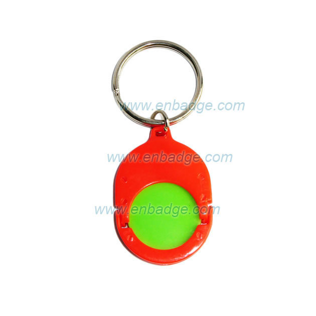 Plastic Coin Holder Keychain