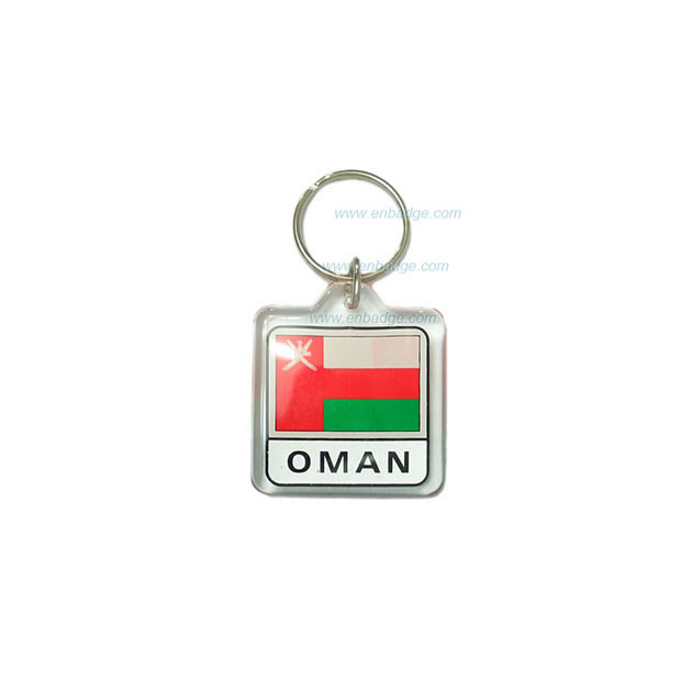 Oman Flag Acrylic Keychain