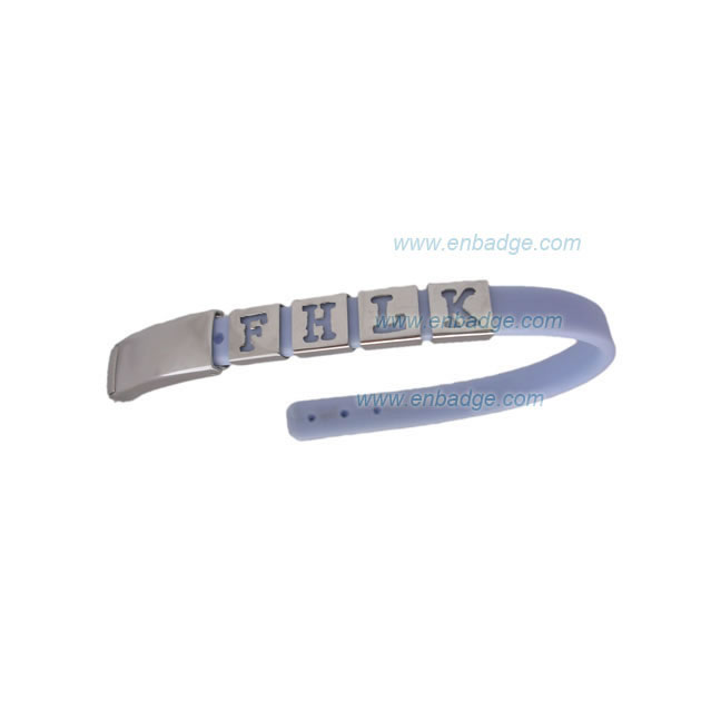 PVC Wristband with Alphabet Charm