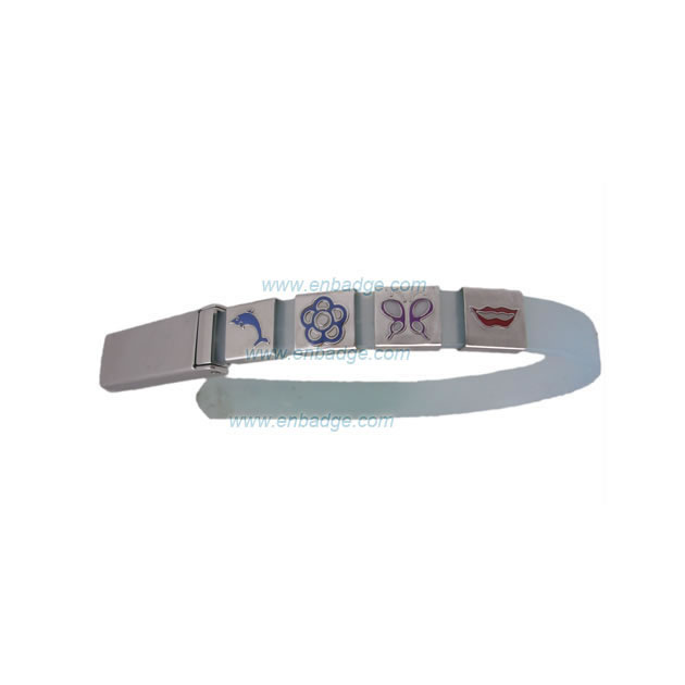 Wristband with Stainless Steel Charm