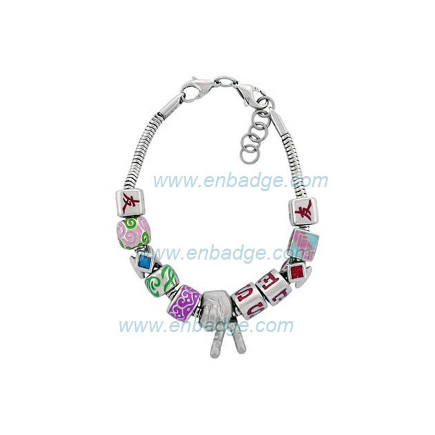 Stainless Steel Bracelet with Beads