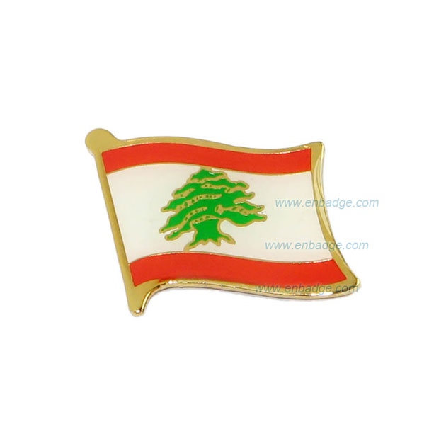 Lebanon Flag Pin-Photo Etched