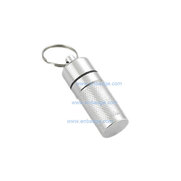 Aluminum Pill Bottle Keychain